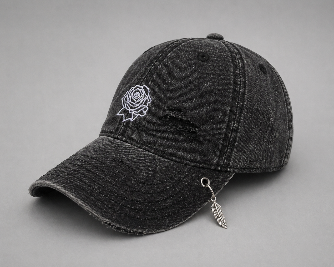 Rose & Feather Cap